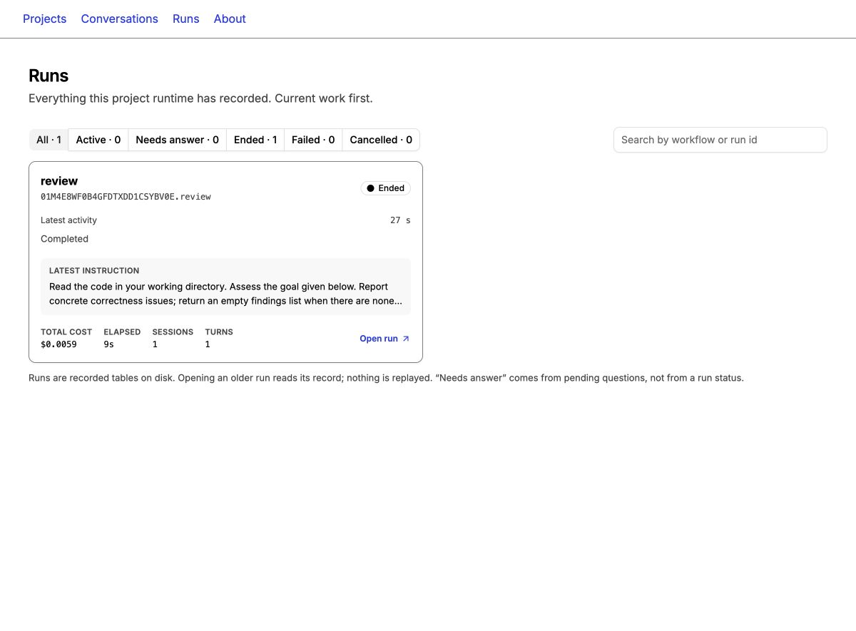Completed review card showing lifecycle status without the correctness finding.